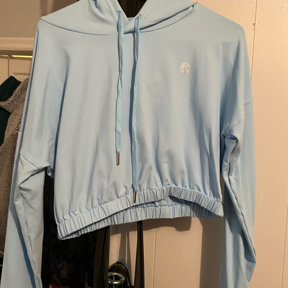 Til you collapse light blue cropped hoodie. Super stretchy and cute. Never worn